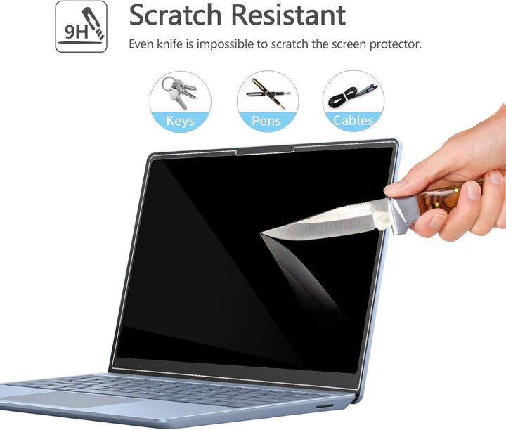 MEGOO [2 Stück] Glas Displayschutzfolie für Microsoft Surface Laptop Go 2 12,4 Zoll 2022-Version und