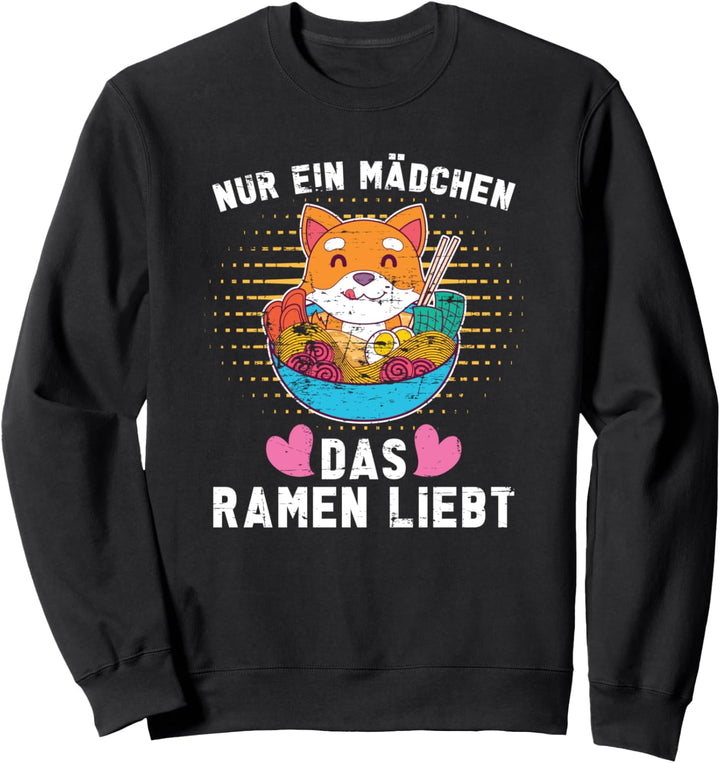 Nur ein Mädchen das Ramen liebt Kawaii Anime Shiba Inu Ramen Sweatshirt