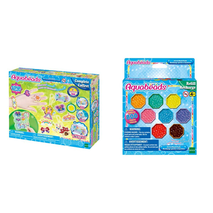 Aquabeads 31766 Märchenwelt - Bastelset &amp; 31520 Glitzerperlen - Nachfüllset Nachfüllpack Märchenwelt