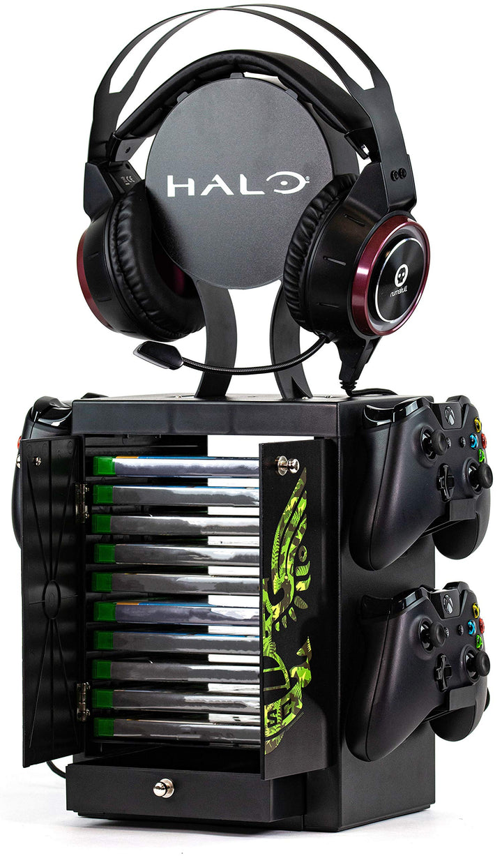Numskull Official Halo Game Storage Tower, Controller Holder, Headset Stand for PS4, Xbox One, Ninte
