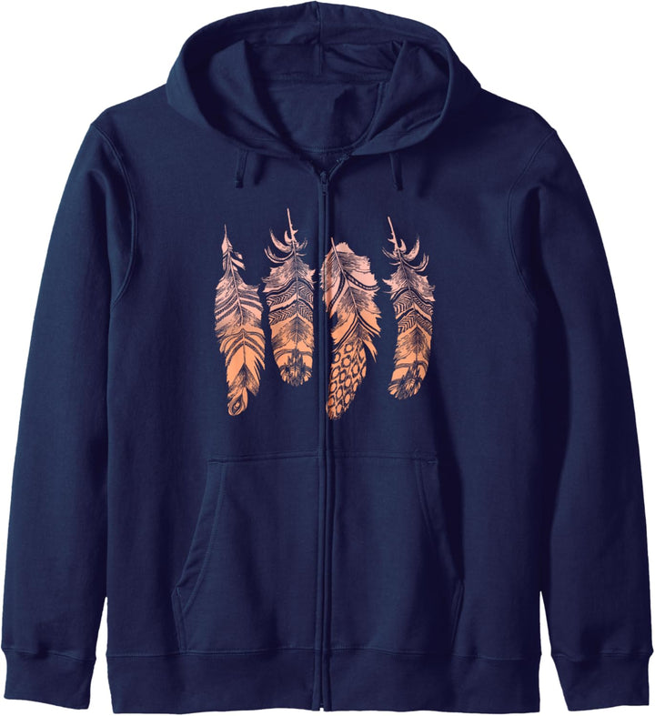 Four Feather Sunrise Gradient Bohemian Kapuzenjacke