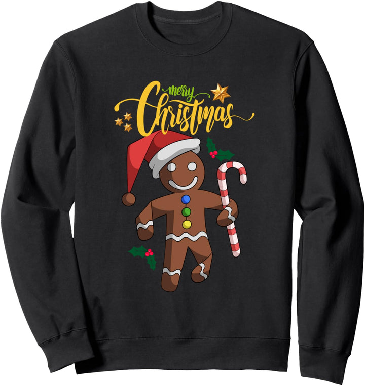 Weihnachtsmann Frohe Weihnachten Kinder Lebkuchen Sweatshirt