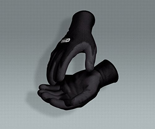 KS Tools 310.0480 Mikro-Feinstrickhandschuhe-schwarz, XXL, 12 Paar, XXL