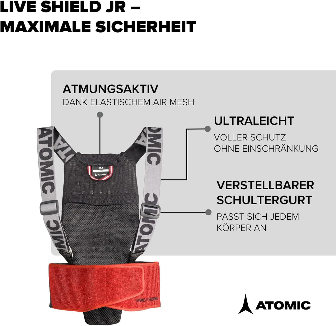 Atomic Kinder Live Shield Jr Ski-Rückenprotektor M Schwarz, M Schwarz