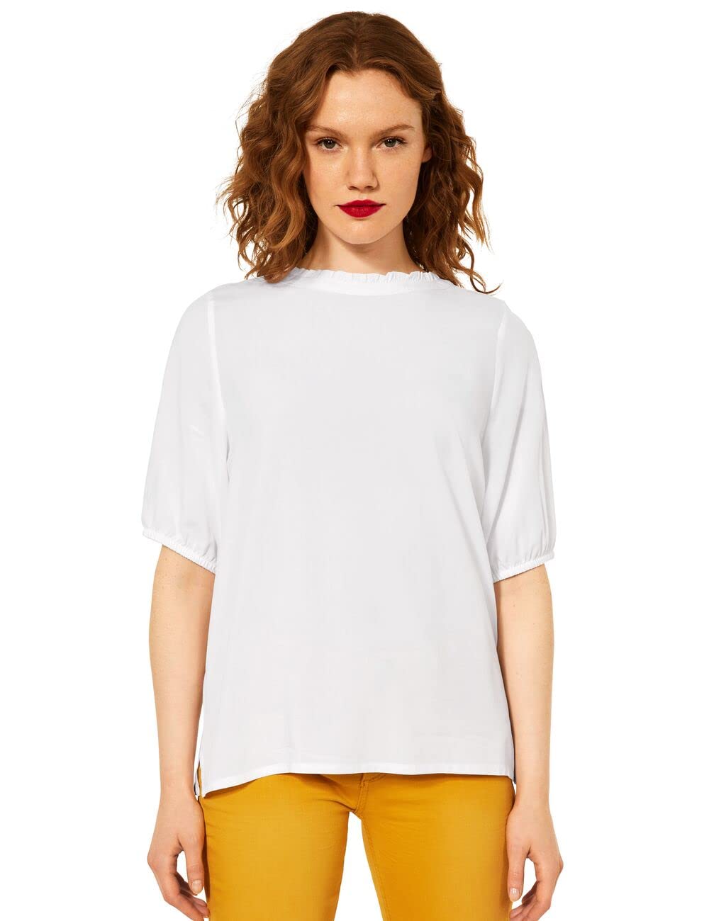 STREET ONE Damen A343218 Viskosebluse Bluse, White, 34