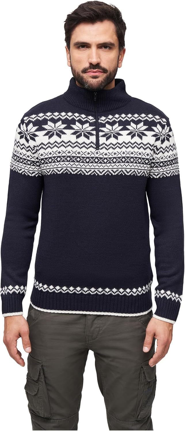 Brandit Herren Troyer Norweger Pullover, Blau