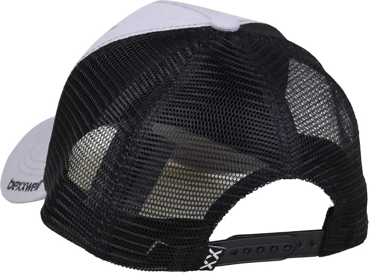 Bexxwell Trucker Cap hellgrau/schwarz mit 3D Logo-Stickerei (optimale Passform, Kappe, Black, grau,