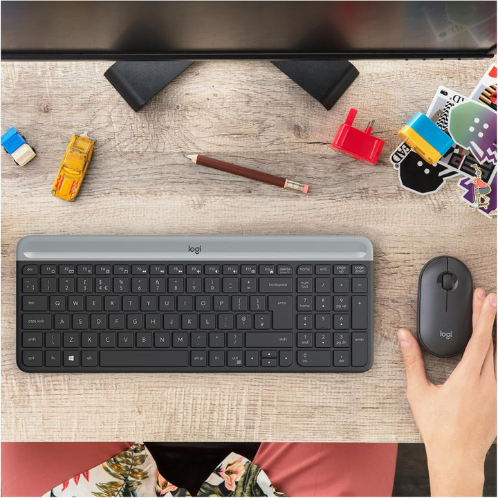 LOGITECH - EINGANGABEGERÄTE Slim WRLS Tastatur Maus Combo MK470 - Graphit - CH - ZENTRAL