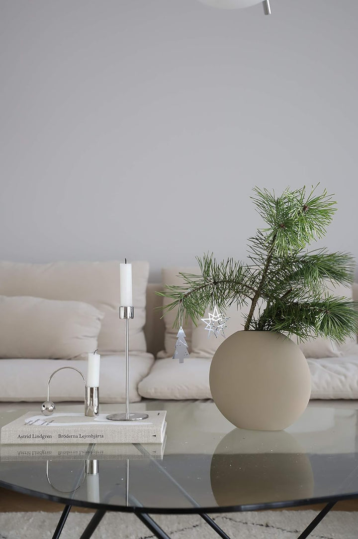 Cooee Design Vase Pastille aus Keramik in der Farbe Sand Handgefertigt, Durchmesser: 20cm, Höhe: 19c