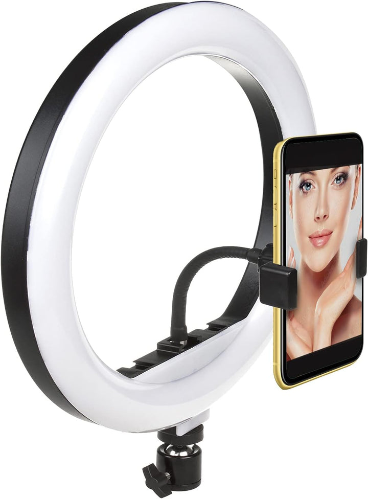 Maclean MCE610 10" 12W LED Ringlicht mit Stativständer und Bluetooth-Auslöser 3 Farben 10 Helligkeit
