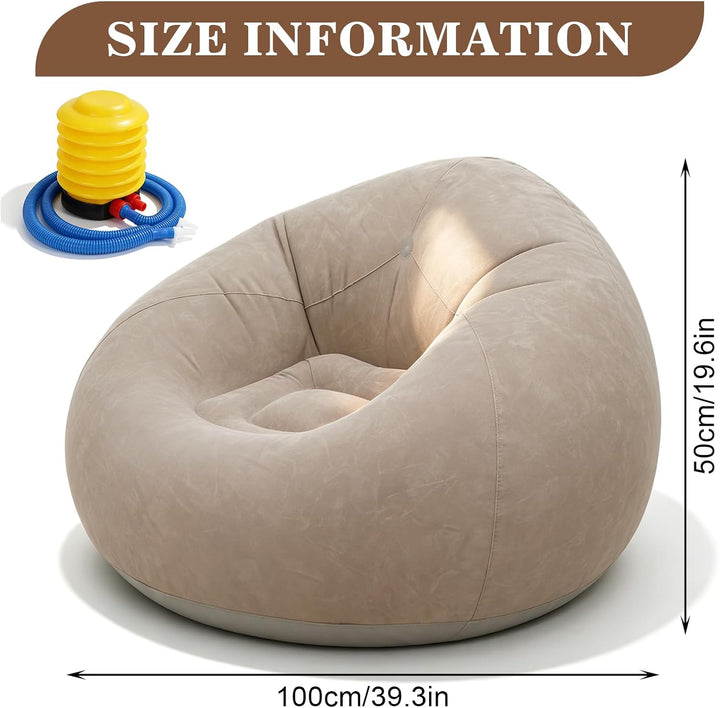 Aufblasbarer Sitzsack, Aufblasbarer Sessel, Aufblasbares Sofa mit Luftpumpe, Luft Strandsofa, Wasser