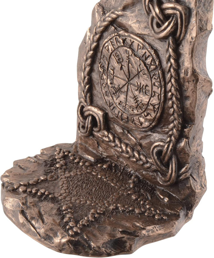 Wikinger Kompass Vegvisir als Teelicht - bronziert by Veronese