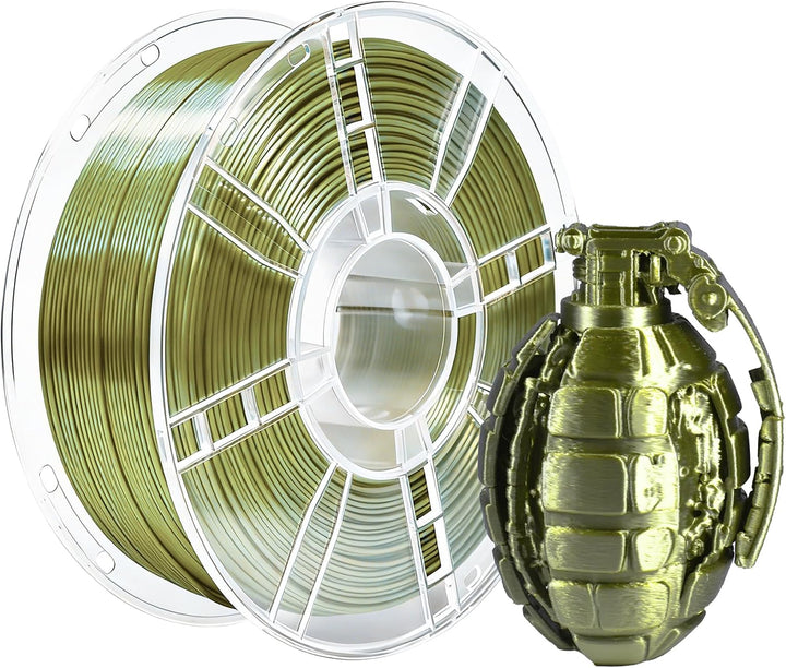 iBOSS PLA 3D-Druckerfilament, PLA+ Filament 1,75 mm, Seide olivgold, Genauigkeit +/-0,02 mm, PLA PLU