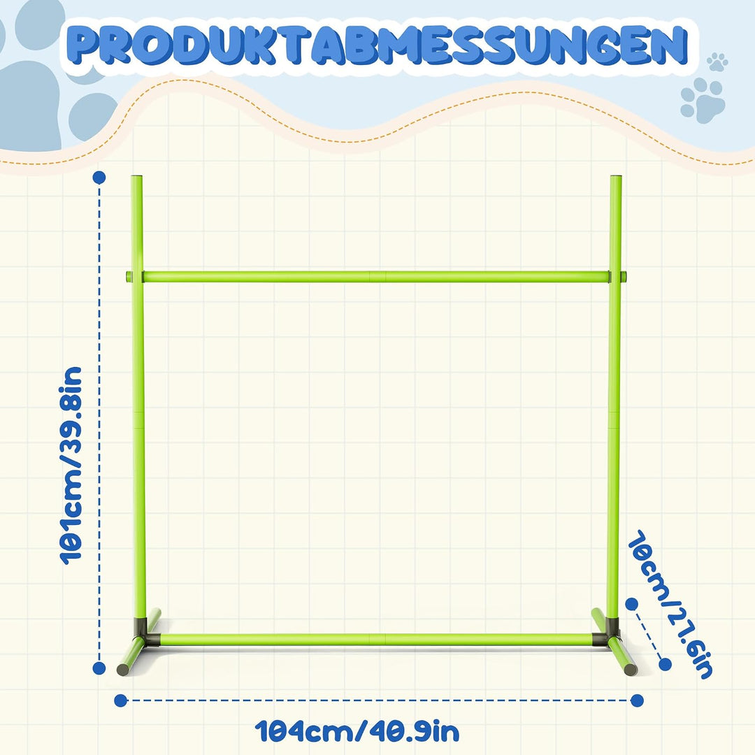 ACXIN Agility Set Hürdenset Hundetraining Zubehör mit 4 Stück Hürden, Slalom Stangen Agility-Ausrüst