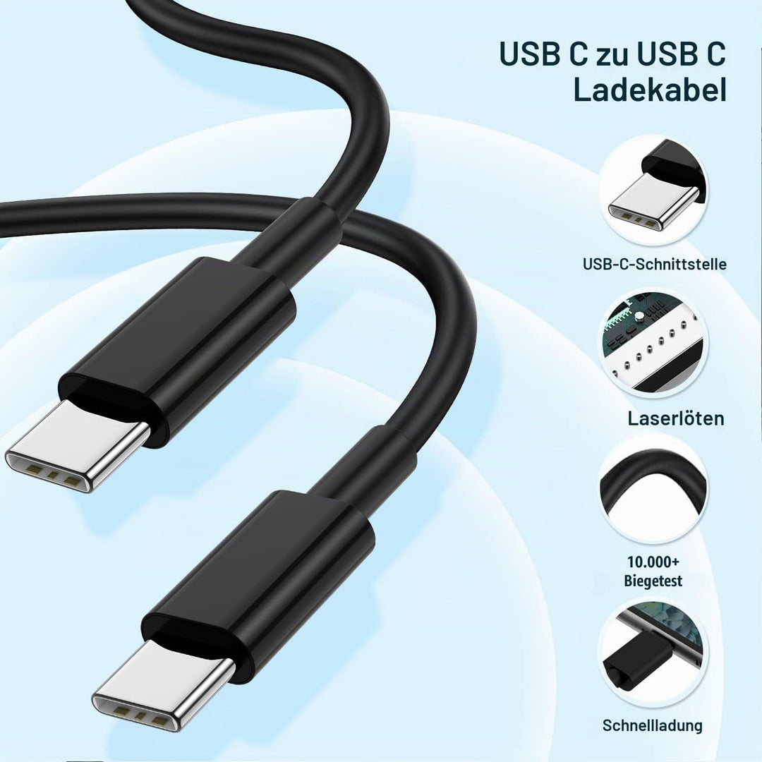 45W Ladegerät USB C Schnellladekabel, Netzteil Adapter mit 2M Typ C Kabel, Super Fast Charger Ladeka