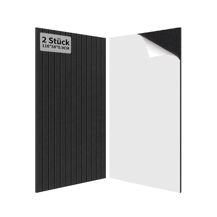 1,35㎡ Akustikpaneele Selbstklebend Schallabsorber 2 Stück Schwarz | 116x58x0,9cm 100% Polyester Akus