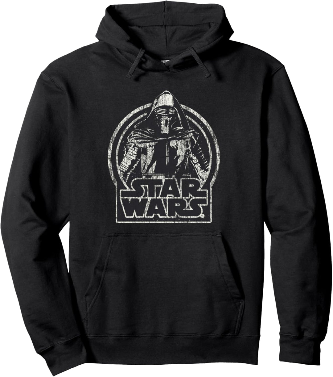Star Wars The Force Awakens Kylo Ren Distressed Portrait Pullover Hoodie
