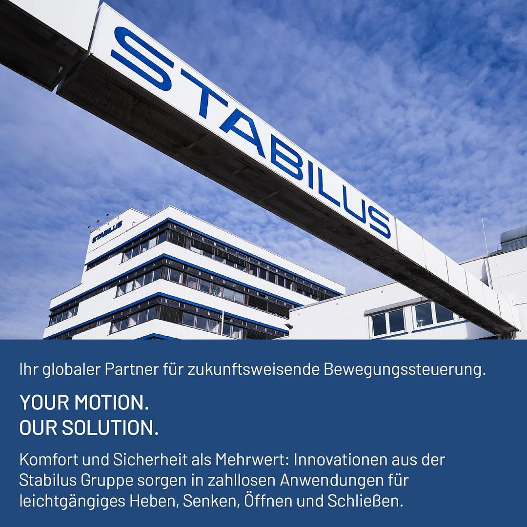 Stabilus Gasfeder LIFT-O-MAT Gasdruckfeder mit 900 N / 90 kg Ausschubkraft Dämpfer z.B. für Möbel Tü