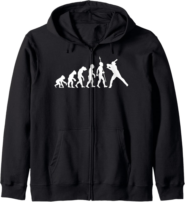 Baseball Spieler Evolution Lustig Softball Baseballspieler Kapuzenjacke
