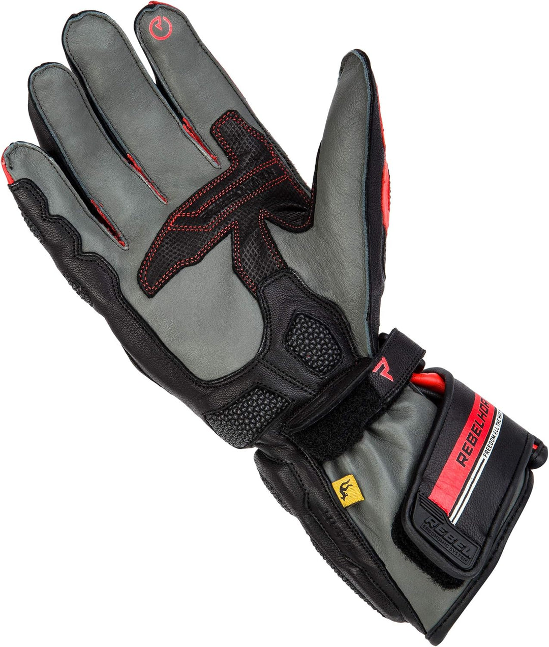 REBELHORN ST Long Leder Motorradhandschuhe für Männer Superfabric Panels SAS-TEC Schaumstoffplatten