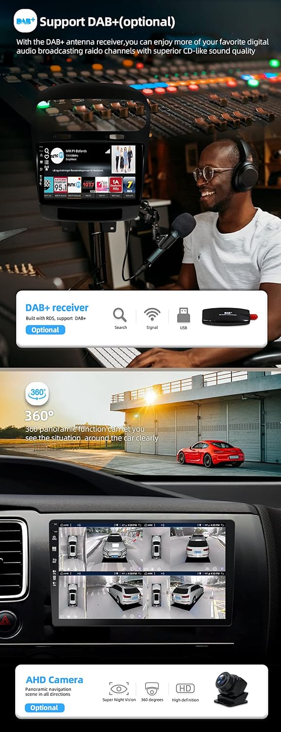 JOYX Android 12 IPS Autoradio Passt für Fiat Freemont Dodge Journey Leap (2012-2020) - 4G+64G - Eing
