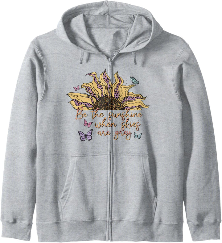 Sunflower Motivational Spruch Tee Be the Sunshine Vintage Kapuzenjacke
