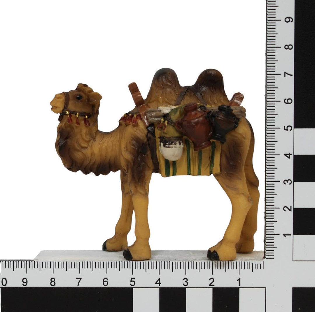 ZICOM Krippenfigur Miniaturfigur Kamel mit Gepäck Höhe 7cm handbemalt Polyresin, Modellbau Puppenhau