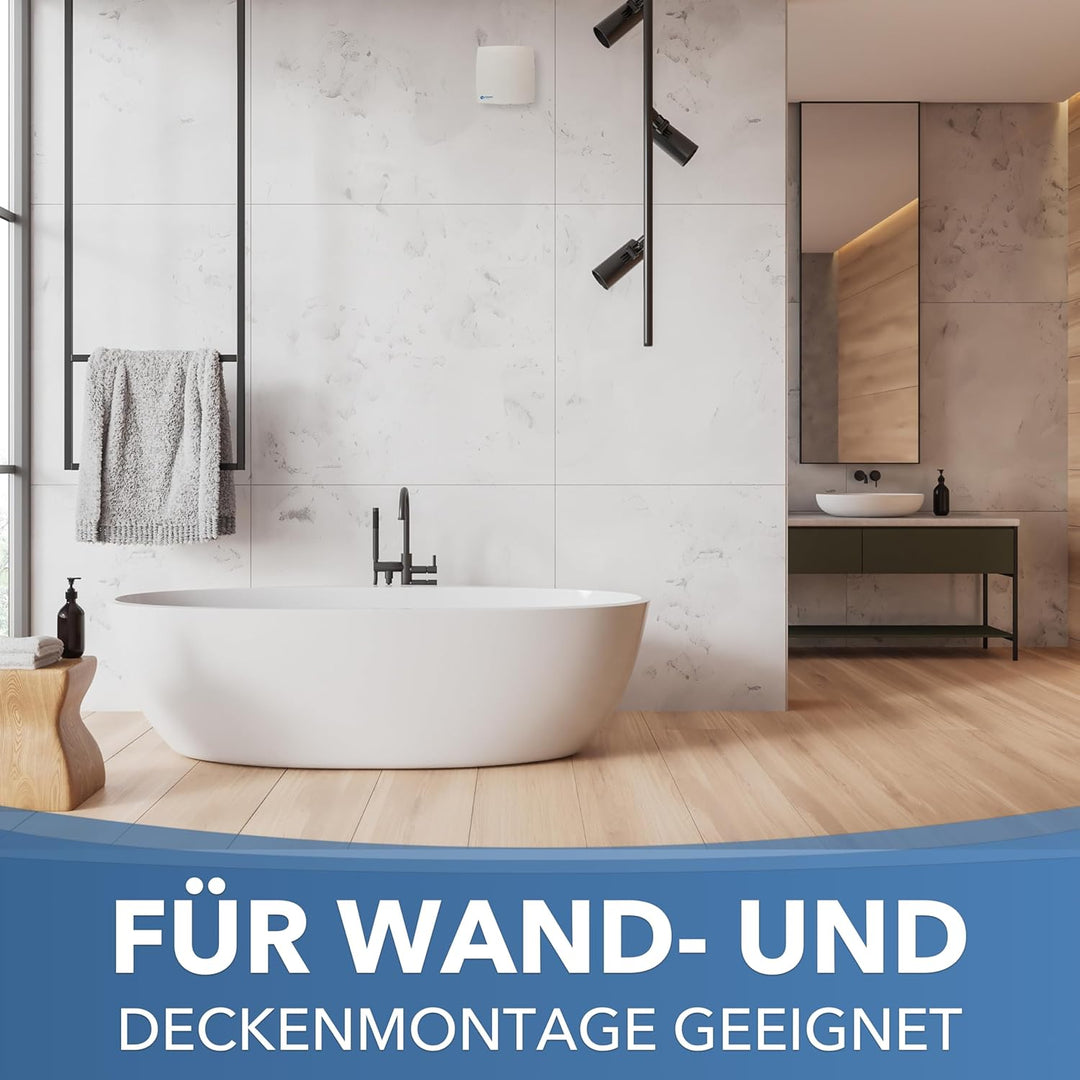 Albatros Badlüfter 100mm mit Feuchtigkeitssensor und Timer - Alba FS - Extra Leise und Leistungsstar