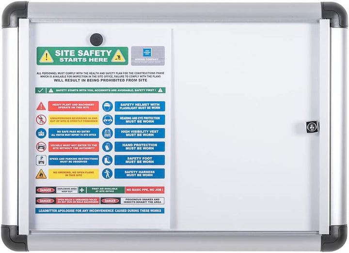 Bi-Office-Vitrine für den Innenbereich mit zusätzlichem, abschliessbarem magnetischem Whiteboard, Gr