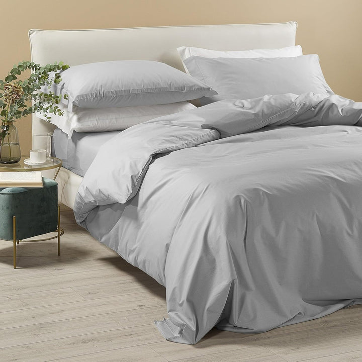 Caleffi Bettbezug für Doppelbett, Perkal, Perlgrau, 73567 160 x 190 cm Perlgrau, 160 x 190 cm Perlgr