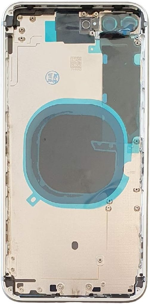 Smartex® Backcover aus Glas + Rahmen kompatibel mit iPhone 8 Plus | Rückseite Cover + Frame (Silber)