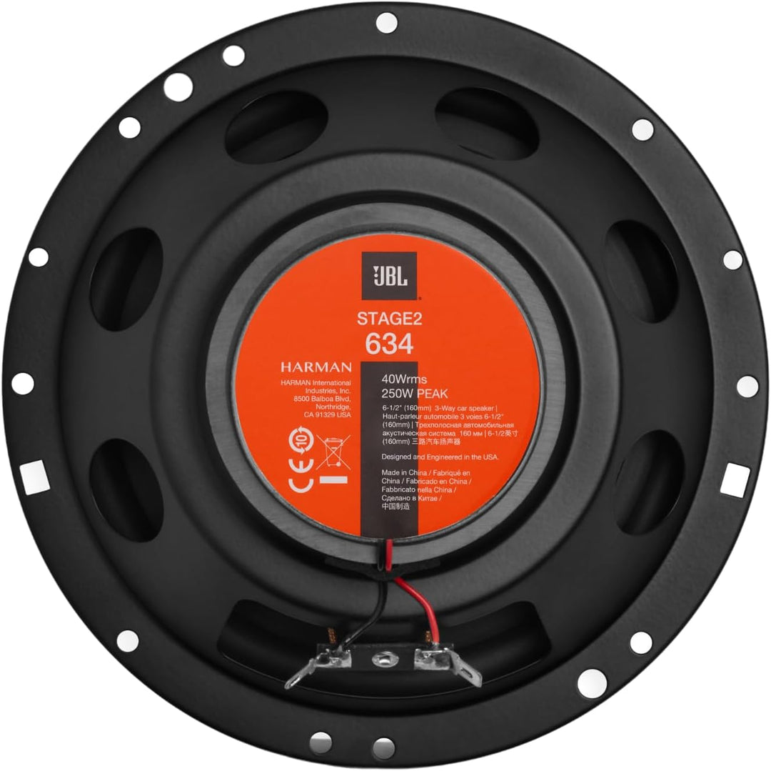 JBL Stage2 634 3-Wege Auto Lautsprecher Set von Harman Kardon - 250 Watt KFZ Auto Boxen - 2 stück Ca