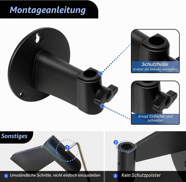 SUNMON Mikrofon Wandhalterung – Mikrofon Wandhalterung für Mikrofonhalter, horizontale Montagewand,