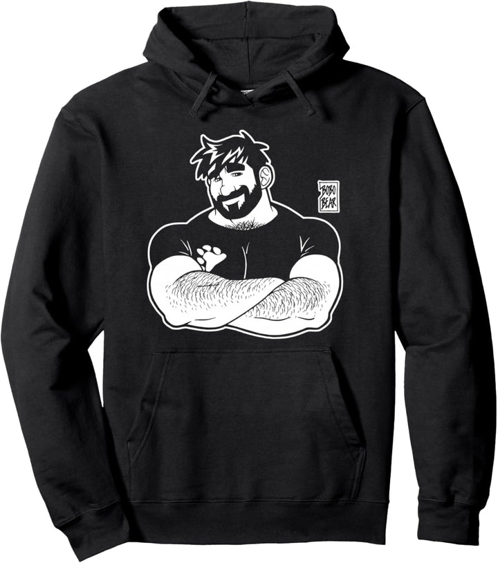 Bobo Bear – Adam Likes Crossing Arms – Lineart Pullover Hoodie