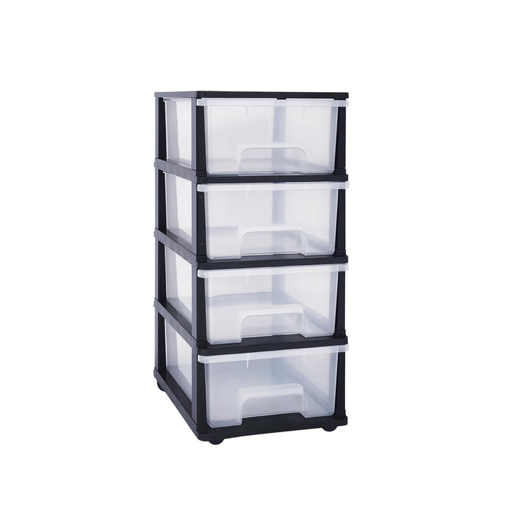 ABBAware Schubladenbox, Schubladen-Container auf Rädern, 4 grosse 17 Liter Schubladen, der Umwelt zu