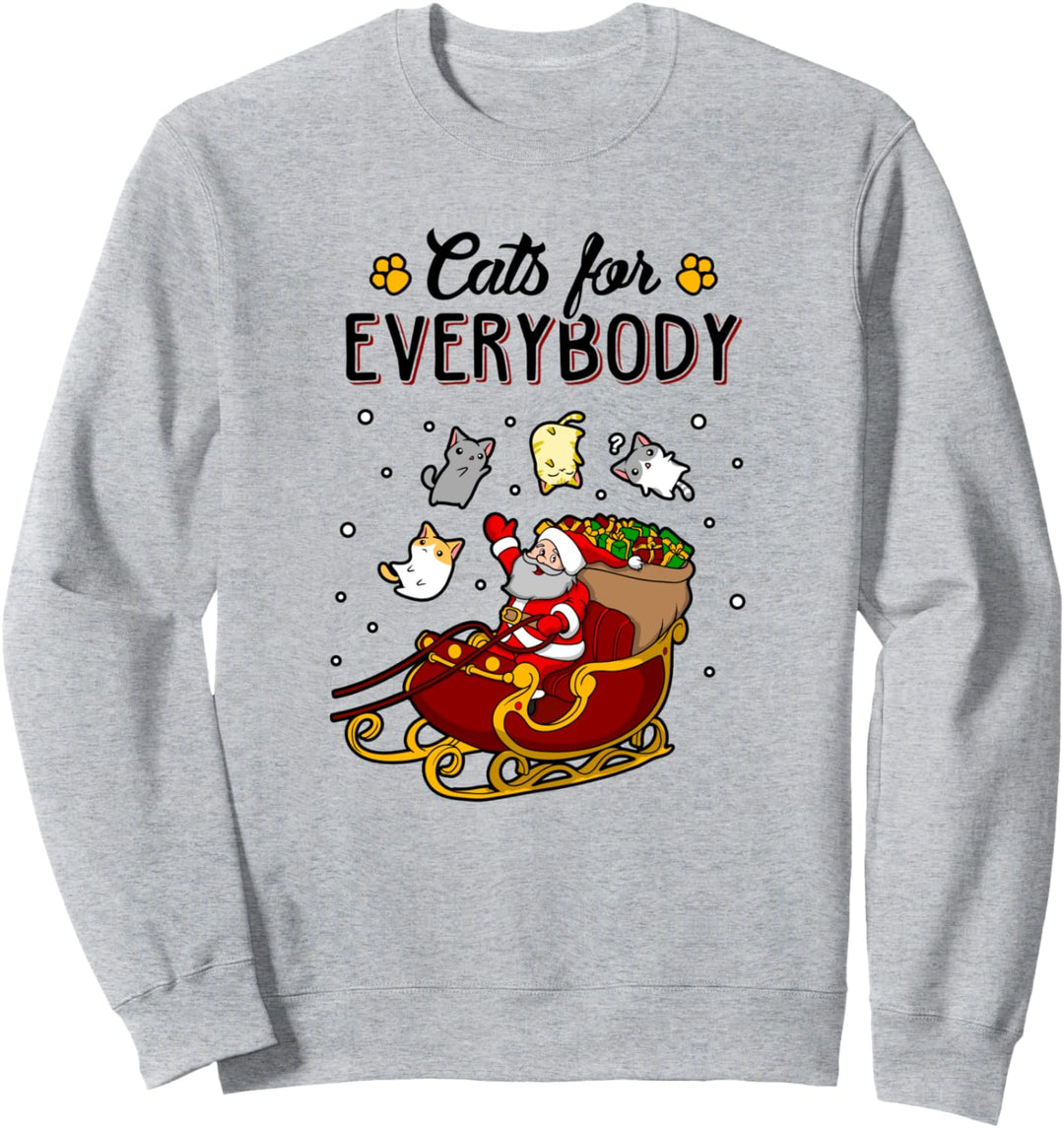 Cats For Everybody Funny Ugly Christmas Cat Sweatshirt