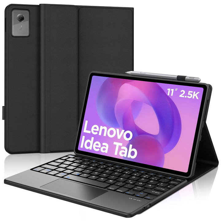 Hülle mit Touchpad für Lenovo Idea Tab 11 (2025) Bluetooth Tastatur, Trackpad Schutzcase QWERTZ, Kom