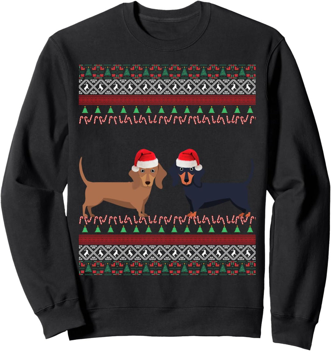 Dackel Weihnachten Urlaub Ugly Sausage Dog Sweatshirt