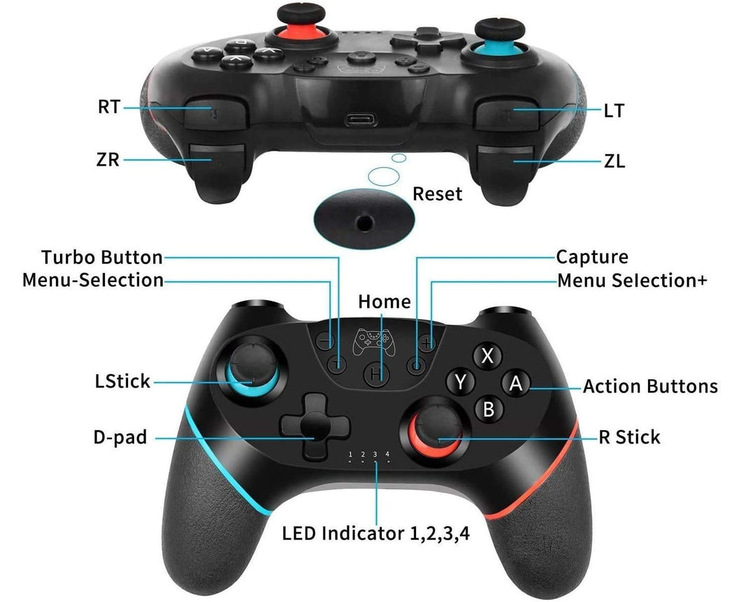 Olimoxi Switch Controller für Switch/Switch Lite/Switch OLED, Switch Pro Controller mit Aufwachen, W
