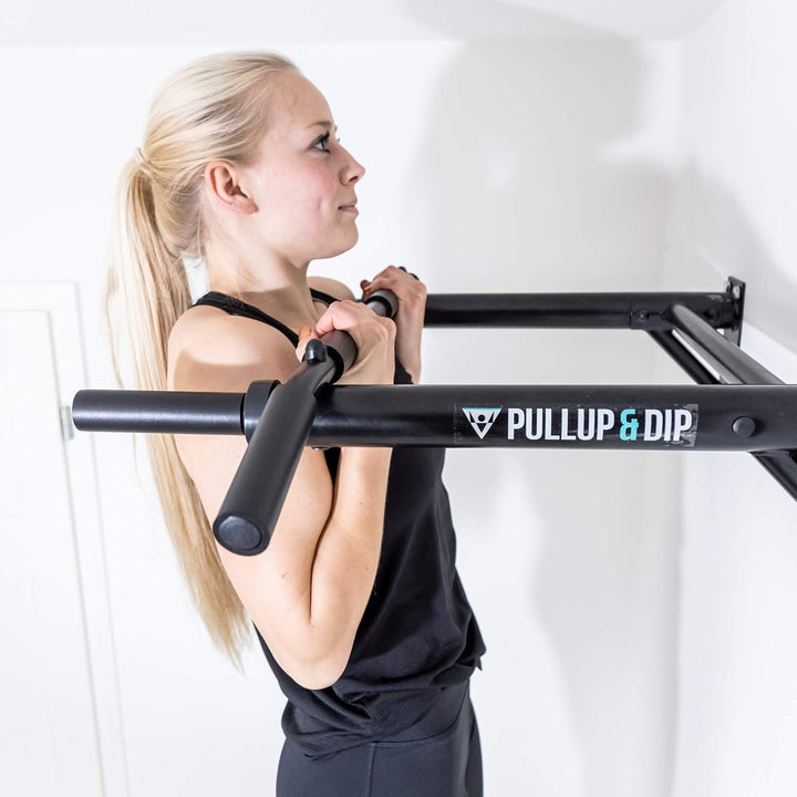 PULLUP &amp; DIP Klimmzugstange Wand, Profi Multigriff Pull-Up Stange für Wandmontage inkl. Schrauben, K