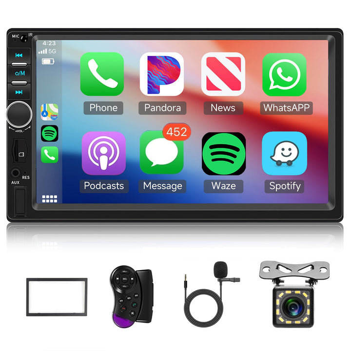 Hodozzy Autoradio 2 Din mit CarPlay Android Auto, Autoradio MP5 Player 7 Zoll Bildschirm Bluetooth m