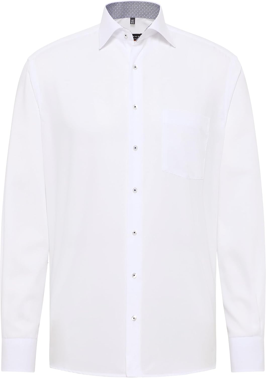 ETERNA Herren unifarbenes Popeline-Hemd MODERN FIT XS Weiss, XS Weiss