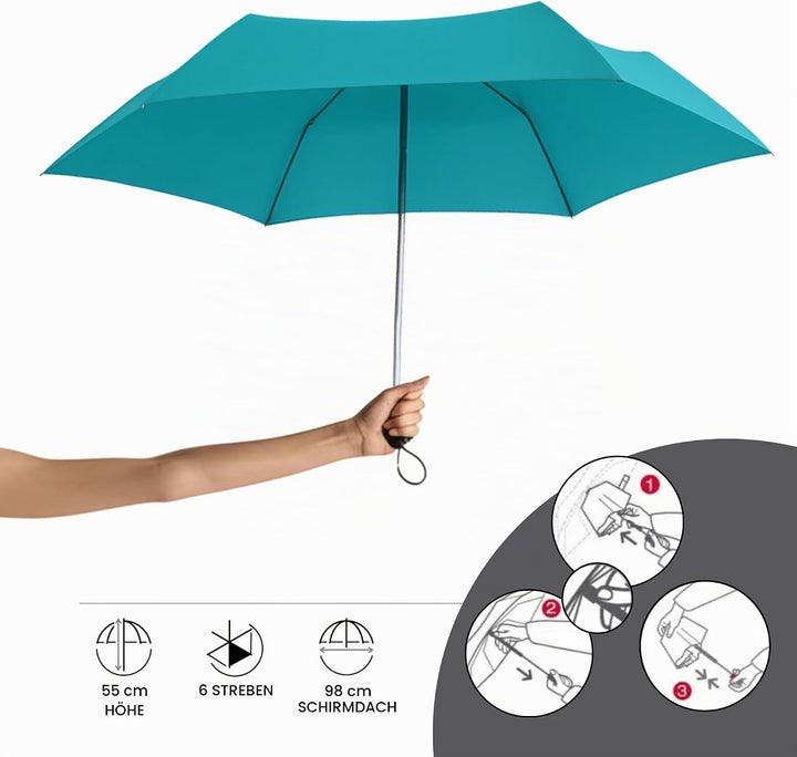Knirps Taschenschirm AS.050 Slim Small Manual - Der flachste Knirps - Superleicht - Klein und kompak