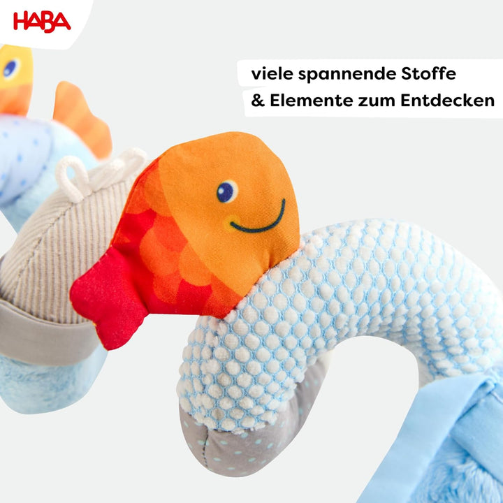 HABA Mobile-Spirale Pinguin – abnehmbare Tier-Figur, Glöckchen und Spiegelfolie, für Kinderwagen und