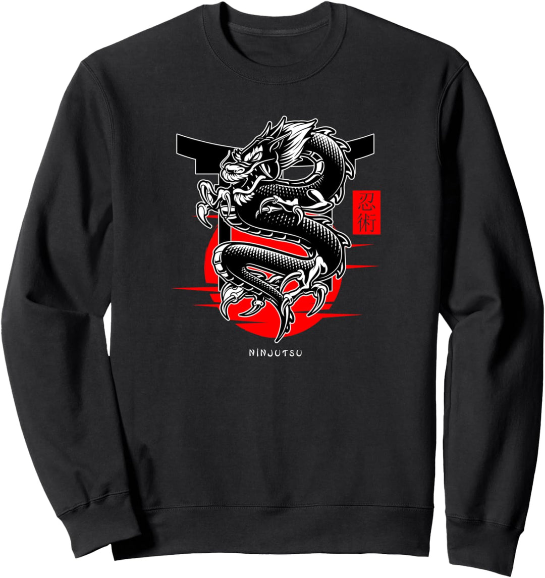 Japanischer Drache Ninjutsu Manga Anime Martial Arts Sweatshirt