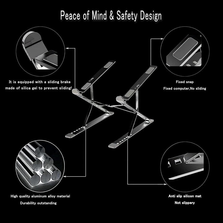 KINGDATA Laptop Ständer, ergonomischer Aluminium-Laptop-Erhöhung für Schreibtisch, Computer ständer