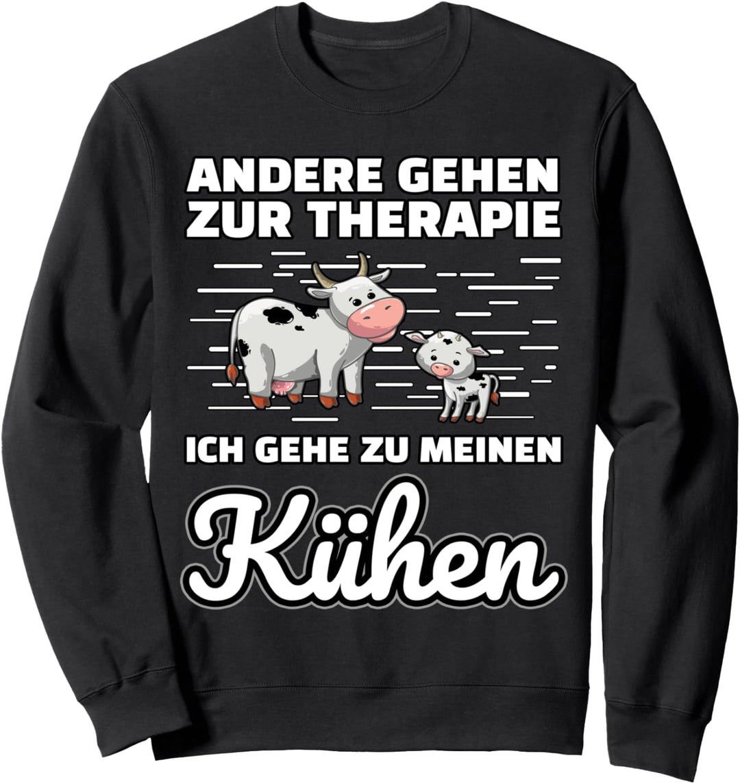 Kuh Therapie lustiger Spruch Sweatshirt