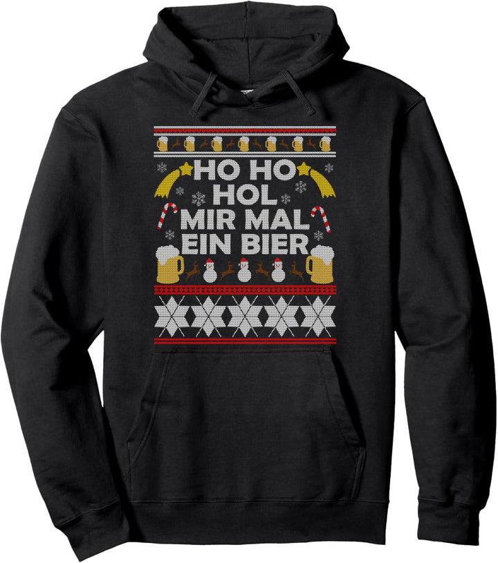 Hol mir mal ein Bier Ugly Christmas Geschenkidee Herren Pullover Hoodie