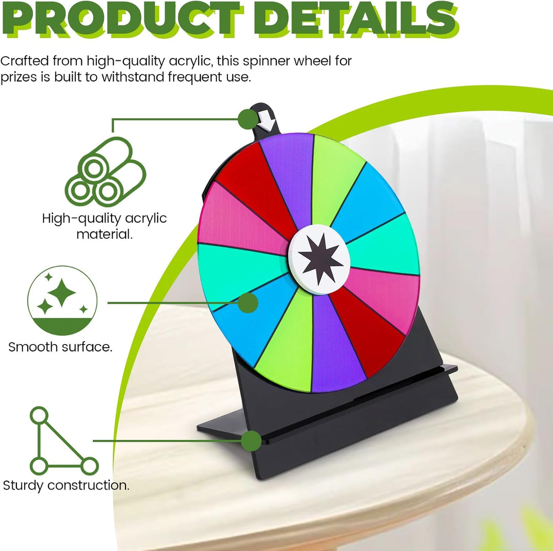 Diakey 15 cm drehendes Preisrad mit 3 Rädern, Farbtisch-Roulette-Rad Spinner mit Ständer, Glücksspie