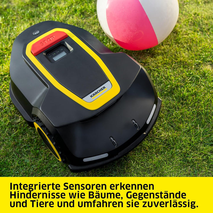Kärcher Mähroboter RCX 6, ohne Begrenzungskabel, Flächenleistung: 3.000 m², Paralleles Bahnenfahren,